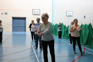 reaching inactive people through inclusion - the goga way. older lady in tai chi class